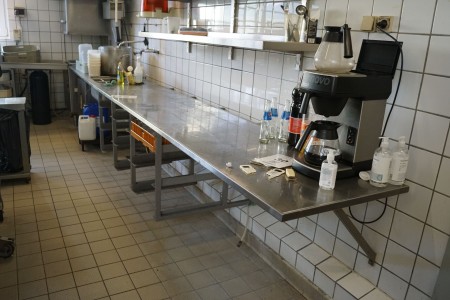 Steel table with sink. Without content