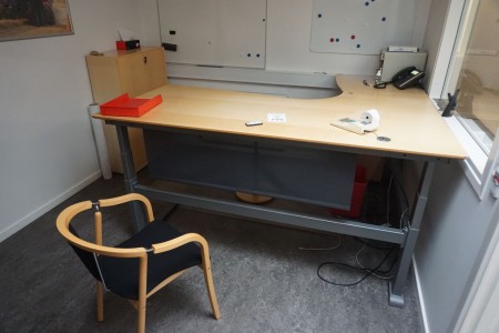 Electric raising table with office chair