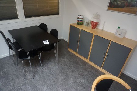 Table with 5 chairs + 2 cabinets