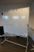 Whiteboard on wheels + office chair + 2 flags