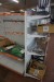 Exhibition shelf with perforated plates and shelves + 1 pc. end shelves.