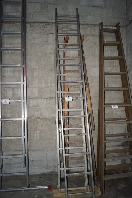 2 pcs. ladder in aluminum + 1 pc. step ladder