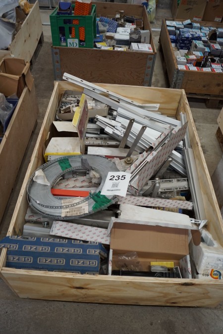 Lot of ribbons, fittings, accessories for doors, etc.
