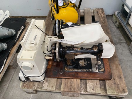 3 old-fashioned sewing machines
