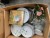 4 moving boxes boxes with various porcelain, glass ornaments and the like