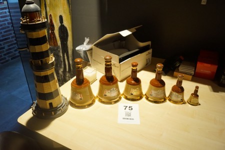 6 bottles of bells scotch whiskey without contents