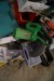 Large batch of tools, jack, jump leads, trolley, charger, etc.