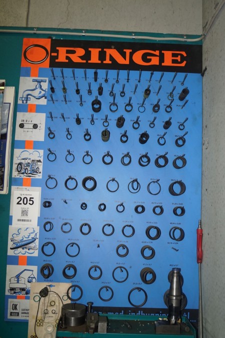 Blackboard with O-rings in different sizes