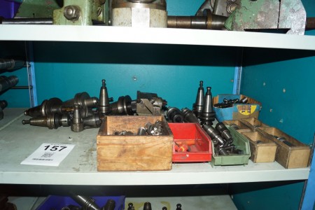 Various tool holders with content of tools + various cutting tools