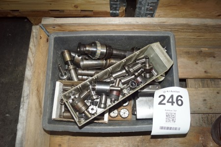 Box with various clamps for workshop holders etc.