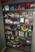 Tool cabinet containing various fuses, wires, etc.