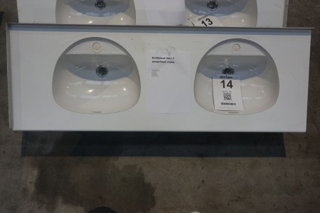 Tischplatte mit 2 unterklebten Waschbecken