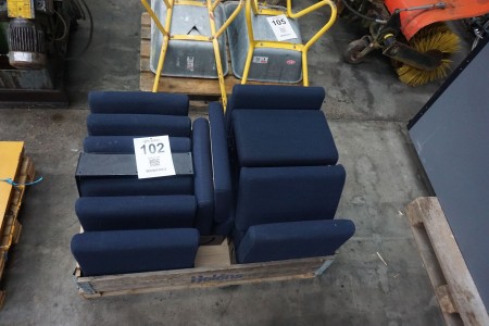 12 wall-mounted folding chairs