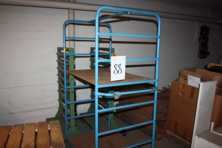 3 trolleys with shelves