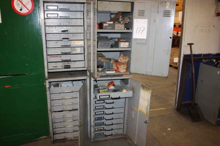 4 x steel cabinets with content