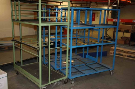 4 trolleys with shelves and branches
