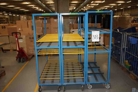 3 trolleys with shelves and branches