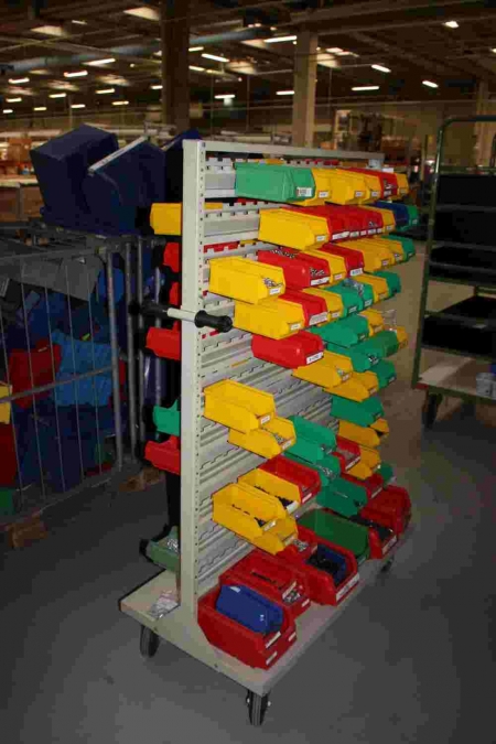 Transporter cart for assortment rack with content