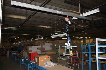 Electric hoist with air fixture, max. 30 kg JLM Engineering + trolley, length approx. 4 feet