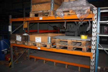 1 sections pallet racking, 4 beams, length: 3 meters, max. weight / pallet: 800 kg