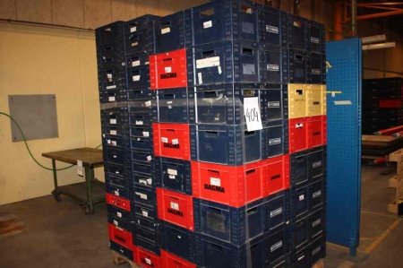 2 pallets with plastic boxes