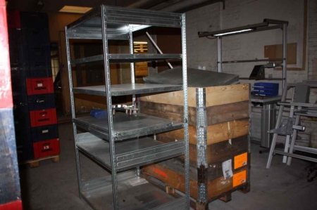 1 sections Bito steel shelving + pallet with extra shelves