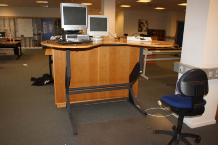 Sit / stand desk + shelf + chair + running surface