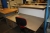 Filebænk, 150x78cm, med skuffe + arbejdsbord med hylde + stol