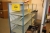 Work Bench, 225x75 cm, drawer, GWS, with content + tool trolley with 4 drawers + assortment rack + 3 section steel shelving (section: width 100 cm x height app. 150 cm) + aku drill, Bosch PSR12 VES 2 + steel tool cabinet