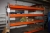 Pallet rack for half pallets, 2 sections, 8 beams, 3 feet, 3 tons. Height app. 210 cm.