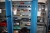 Tool Cabinet, Finnerup, width app. 100 cm x height app. 190 cm, with content: abrasives, Abrasive Discs + box with electric screwdrivers + air screwdrivers