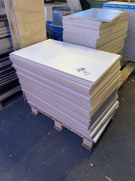 Lot of wooden boards, in white