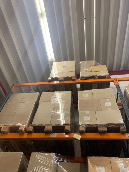 5 pallets with various letter trays in different sizes & colors