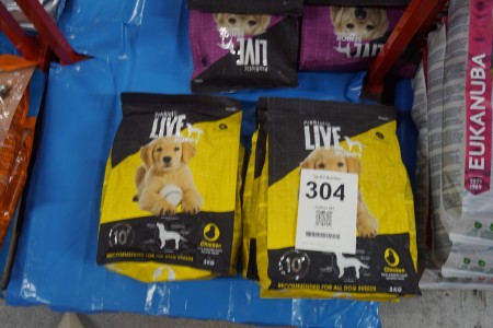 5 bags of dog food, Brand: ProBiotic Live