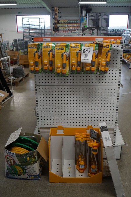 Hose trolley with hose + various dispensers, Brand: Hozelock