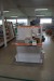 Exhibition shelf with perforated plates and shelves + 1 pc. end shelves.