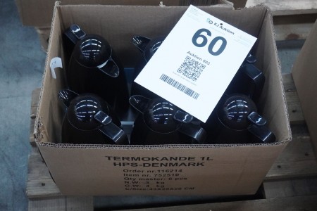 12 black thermoses