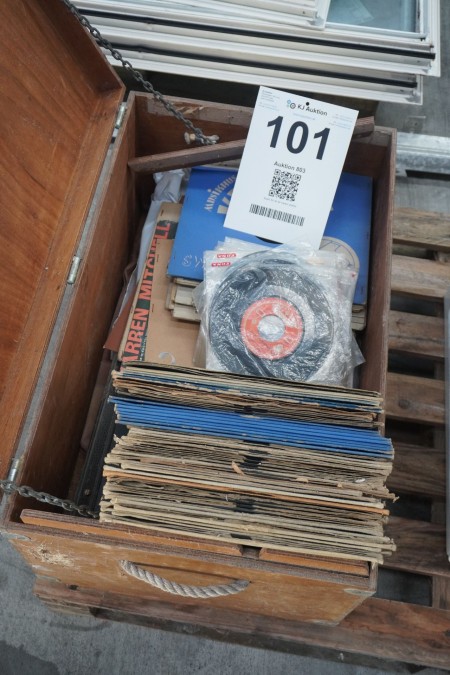 Box with various LP records
