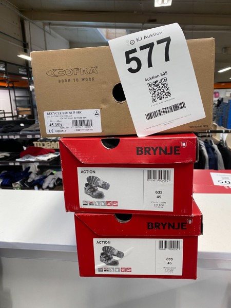3 pieces. Safety shoes, Brand: Brynje & Cofra