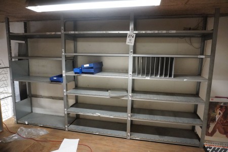 3 compartment steel shelf