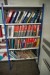 4 compartment steel bookcase with contents
