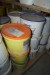 Approx. 50 buckets with facade paint