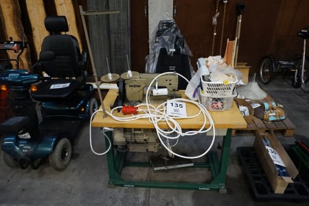 Industrial sewing machine with zippers etc.