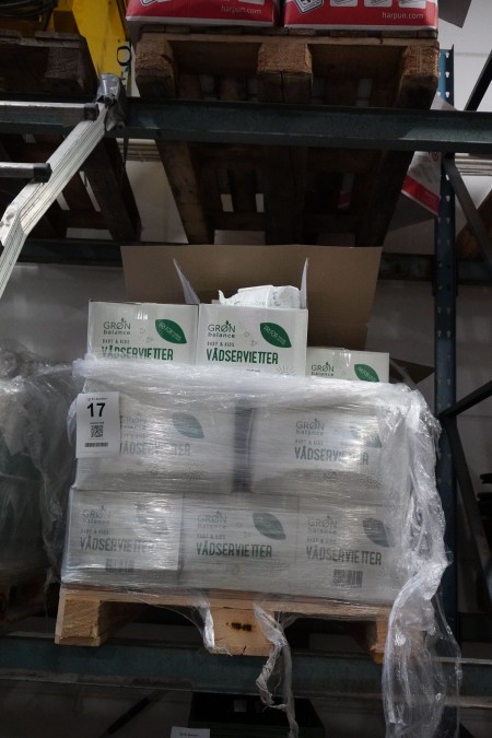 Pallet with wet wipes