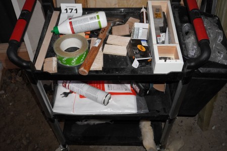 Workshop trolley with contents + Makita jigsaw