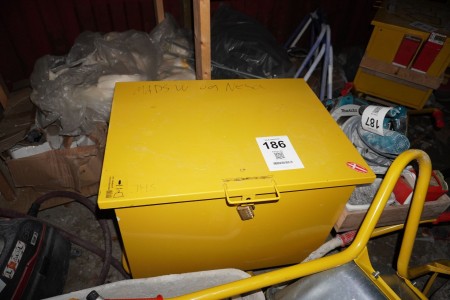 Toolbox on wheels with contents