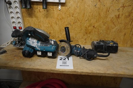 Circular saw, Brand: Makita, Model: DHS 710. + angle grinder.