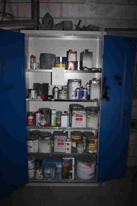 Exhaust Cabinet with content (solvents, etc.) + 4 bucks + painter suits, unused