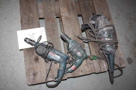 3 Power Tools: Drills 2 + 1 Angle Grinder