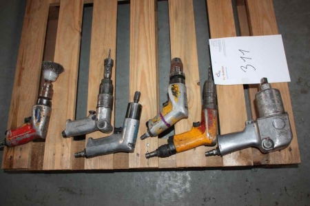 6 air tools: 5 x drills + 1 bolt gun